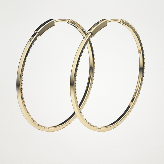 0.62 TCW Round Lab Grown Diamond Hoop Earrings