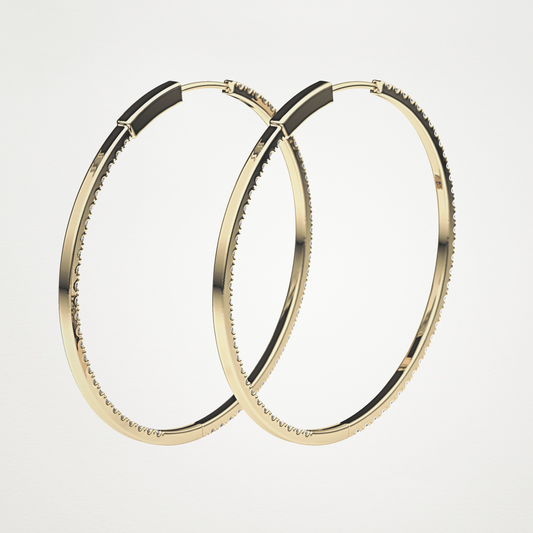 0.3 TCW Round Lab Grown Diamond Hoop Earrings