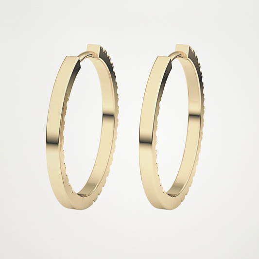 0.96 TCW Round Lab Grown Diamond Hoop Earrings