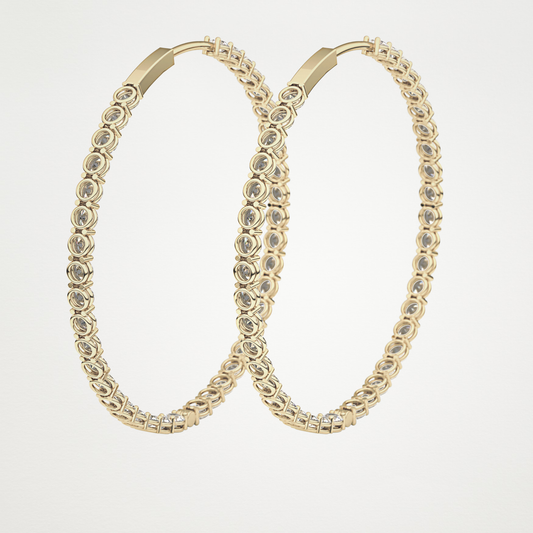 2.07 TCW Round Lab Grown Diamond Hoop Earrings