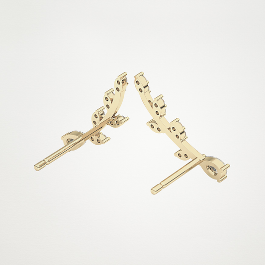0.14 TCW Pear & Round Lab Grown Diamond Drop Earrings