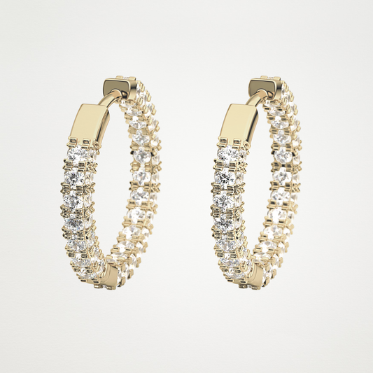 1.94 TCW Round Lab Grown Diamond Hoop Earrings