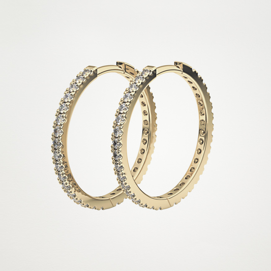0.34 TCW Round Lab Grown Diamond Hoop Earrings