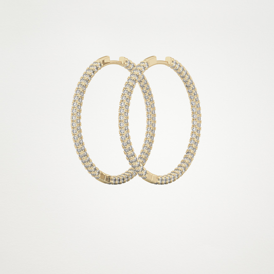 4.9 TCW Round Lab Grown Diamond Hoop Earrings