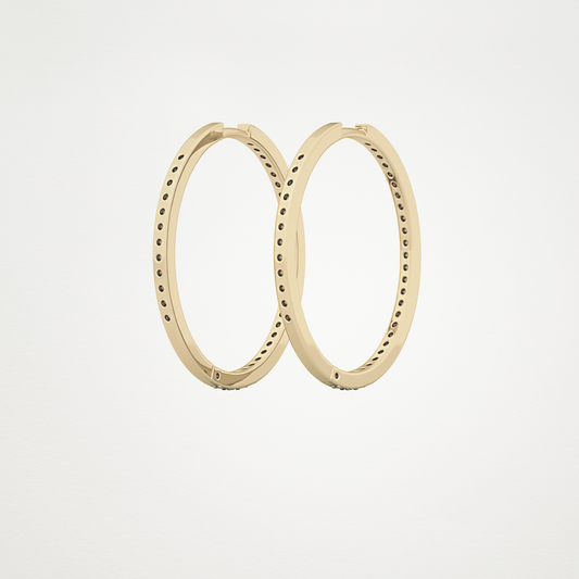 0.9 TCW Round Lab Grown Diamond Hoop Earrings
