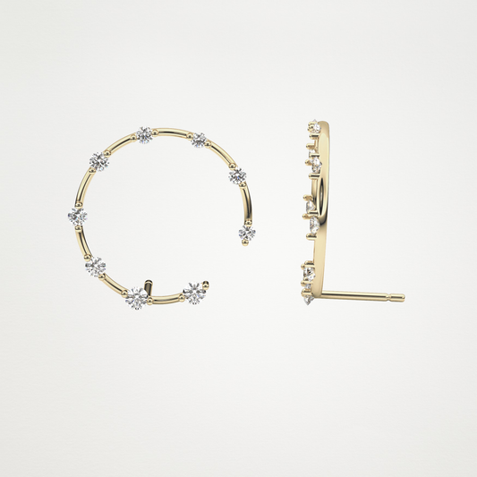 0.36 TCW Round Lab Grown Diamond Hoop Earrings