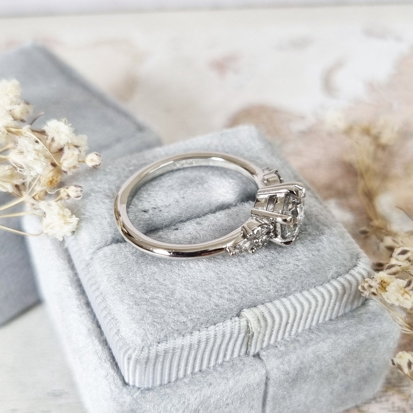 Round Cluster Lab Grown Diamond Engagement Ring