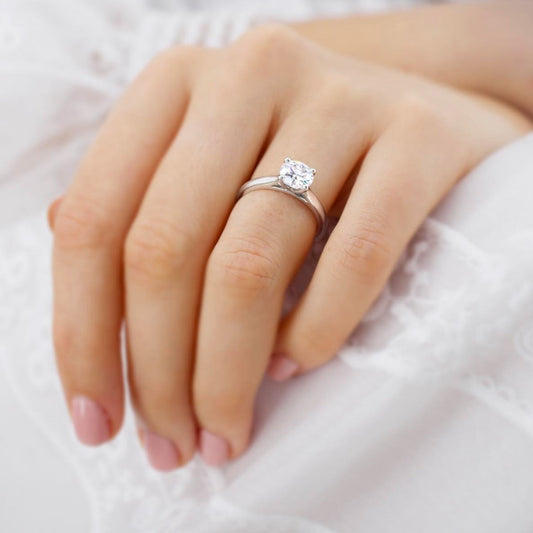 Round Solitaire Lab Grown Diamond Engagement Ring