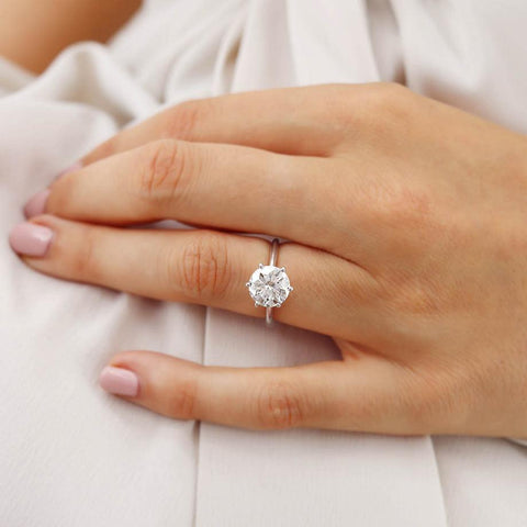 2.20 CT Round Shaped Moissanite Solitaire Style Engagement Ring 1 2.20 CT Round Shaped Moissanite Solitaire Style Engagement Ring 1