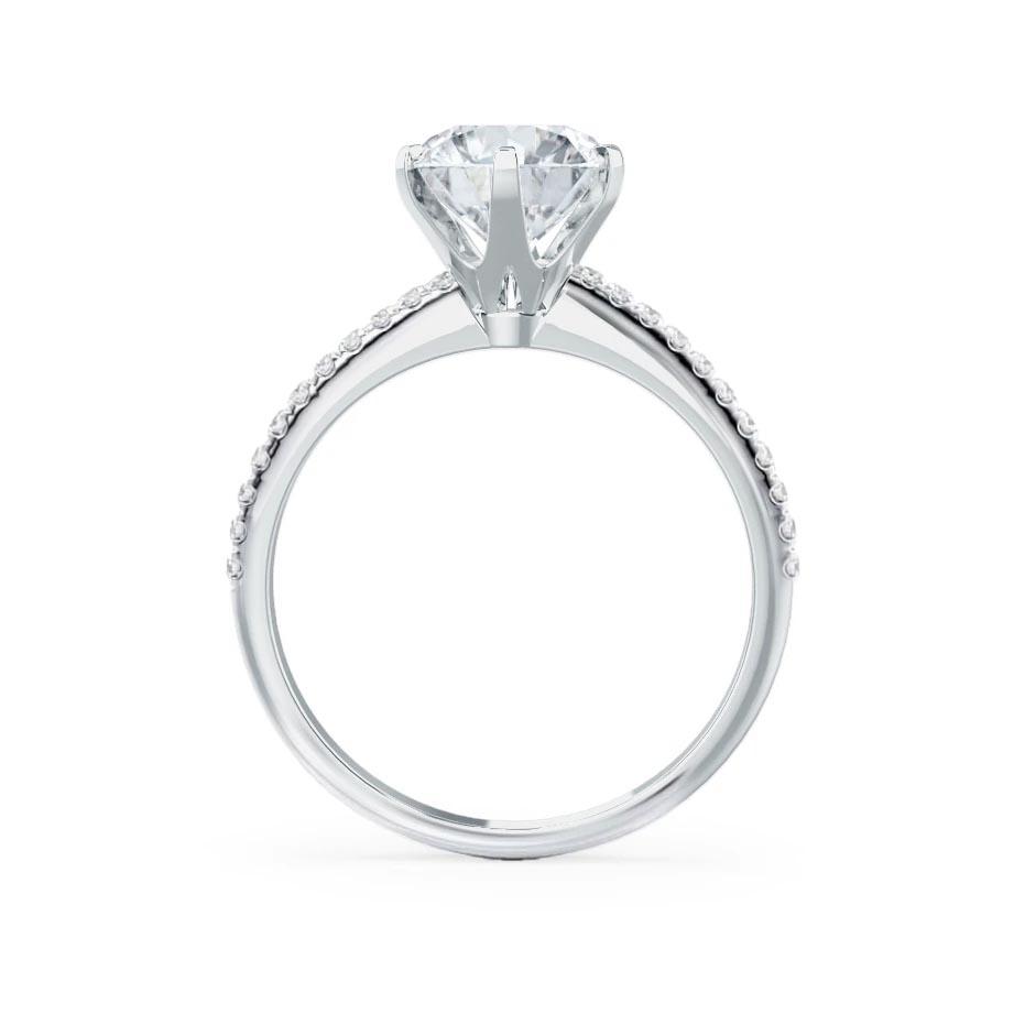 Round Pave Lab Grown Diamond Engagement Ring