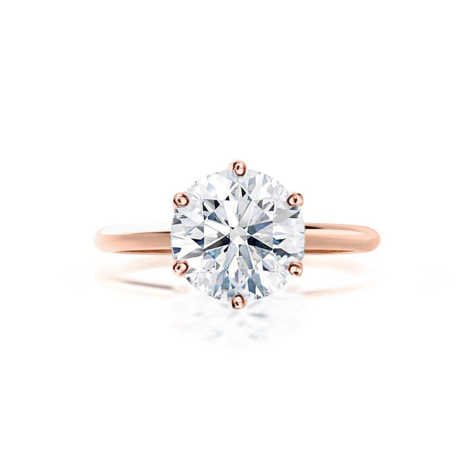 Round Solitaire Lab Grown Diamond Engagement Ring