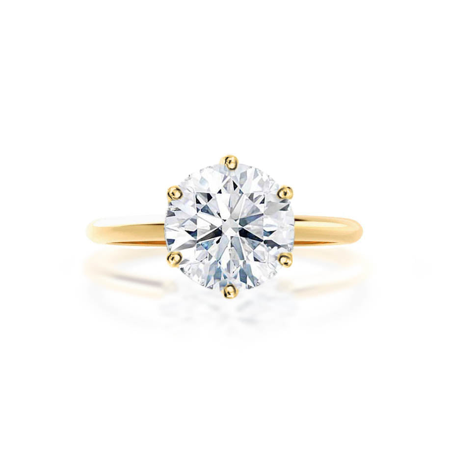 2.20 CT Round Shaped Moissanite Solitaire Style Engagement Ring 6 2.20 CT Round Shaped Moissanite Solitaire Style Engagement Ring 6