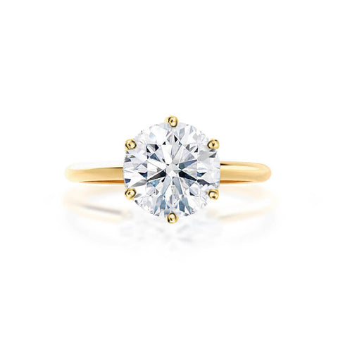 2.20 CT Round Shaped Moissanite Solitaire Style Engagement Ring 6 2.20 CT Round Shaped Moissanite Solitaire Style Engagement Ring 6