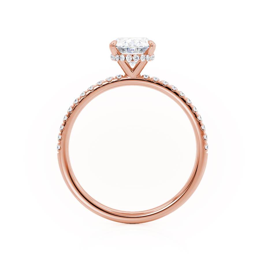 Oval Hidden Halo & Pave Lab Grown Diamond Engagement Ring