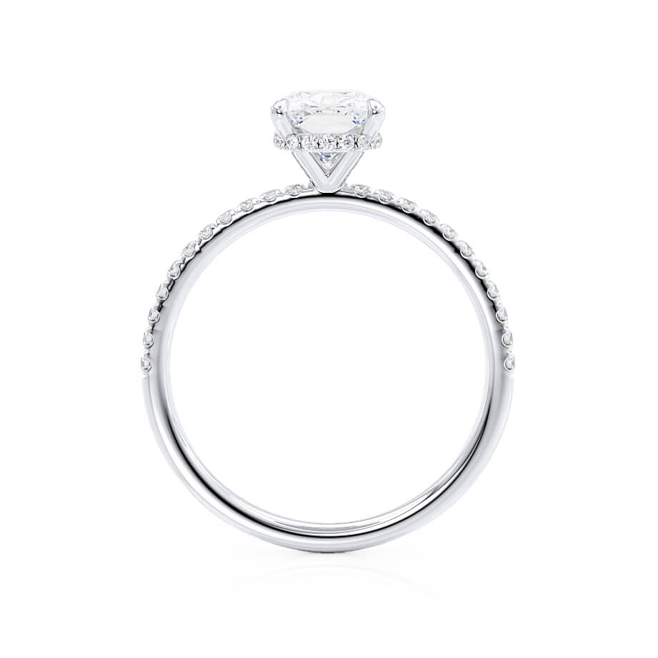 Elongated Cushion Pave Lab Grown Diamond Engagement Ring