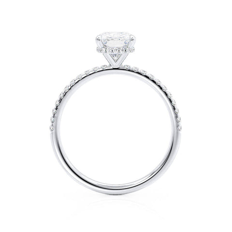 2.30 CT Elongated Cushion Shaped Moissanite Hidden Halo Engagement Ring 5 2.30 CT Elongated Cushion Shaped Moissanite Hidden Halo Engagement Ring 5