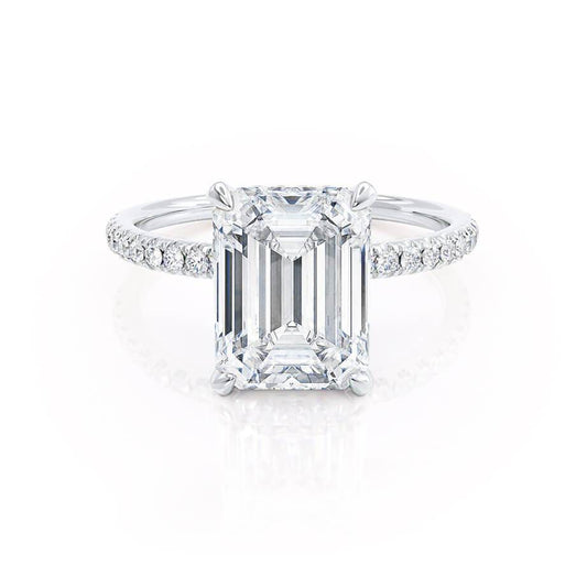 Emerald Pave Lab Grown Diamond Engagement Ring