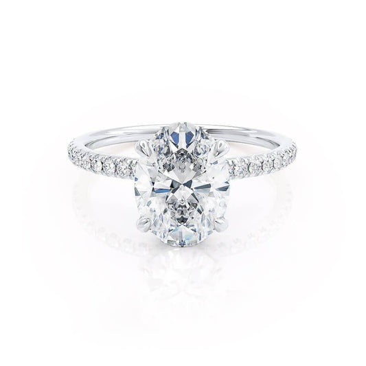 Oval Pave Lab Grown Diamond Engagement Ring