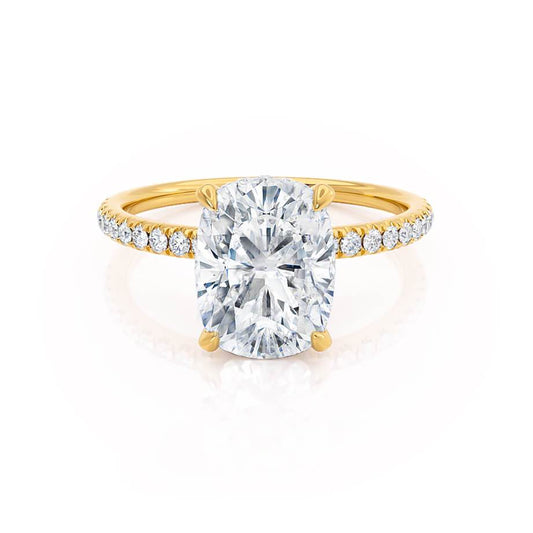 Elongated Cushion Pave Lab Grown Diamond Engagement Ring