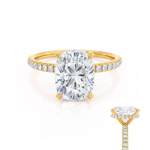 2.30 CT Elongated Cushion Shaped Moissanite Hidden Halo Style Engagement Ring 4 2.30 CT Elongated Cushion Shaped Moissanite Hidden Halo Style Engagement Ring 4