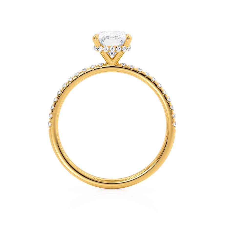 Elongated Cushion Pave Lab Grown Diamond Engagement Ring