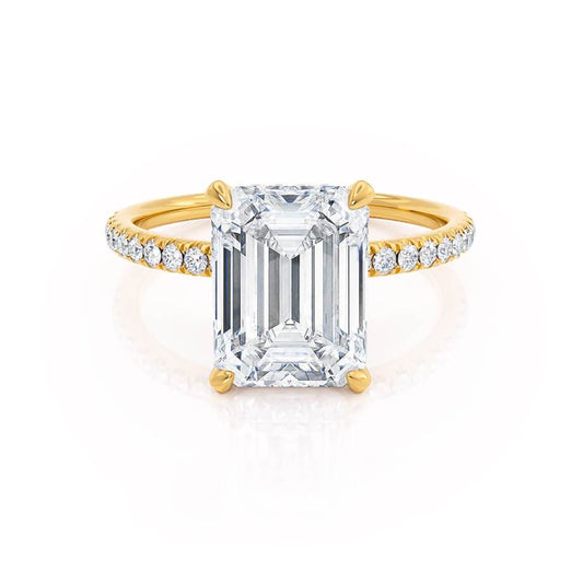 Emerald Hidden Halo & Pave Lab Grown Diamond Engagement Ring