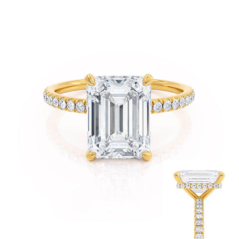 1.75 CT Emerald Shaped Moissanite Hidden Halo Style Engagement Ring 5 1.75 CT Emerald Shaped Moissanite Hidden Halo Style Engagement Ring 5