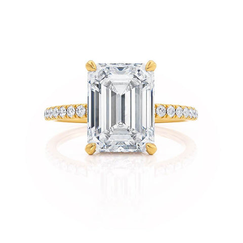 1.75 CT Emerald Shaped Moissanite Hidden Halo Style Engagement Ring 4 1.75 CT Emerald Shaped Moissanite Hidden Halo Style Engagement Ring 4
