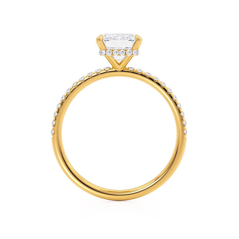 Emerald Hidden Halo & Pave Lab Grown Diamond Engagement Ring
