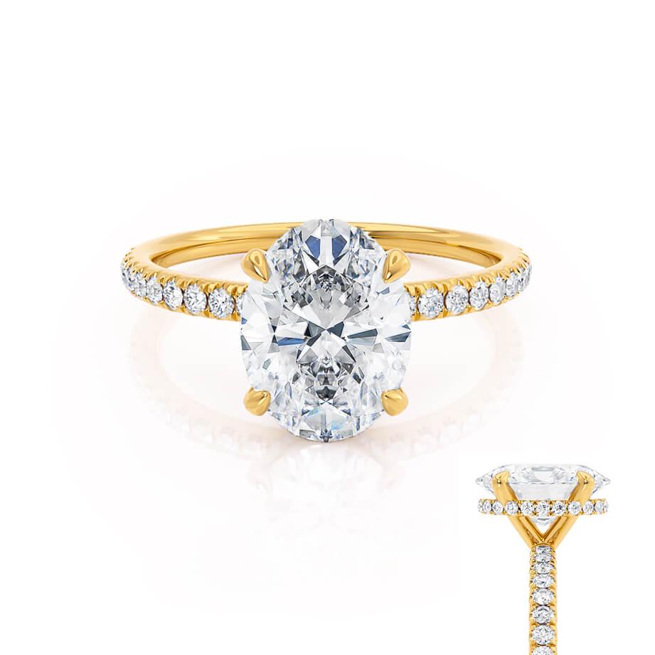1.50 CT Oval Shaped Moissanite Hidden Halo Style Engagement Ring 3 1.50 CT Oval Shaped Moissanite Hidden Halo Style Engagement Ring 3