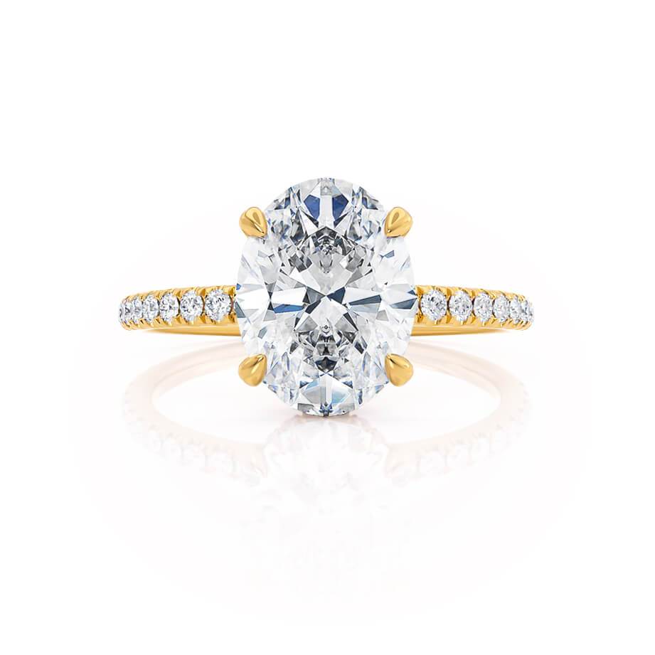 1.50 CT Oval Shaped Moissanite Hidden Halo Style Engagement Ring 4 1.50 CT Oval Shaped Moissanite Hidden Halo Style Engagement Ring 4