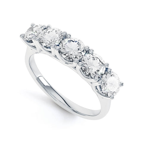 1.25 CT Round Shaped Moissanite 5 Stones Wedding Band 2 1.25 CT Round Shaped Moissanite 5 Stones Wedding Band 2