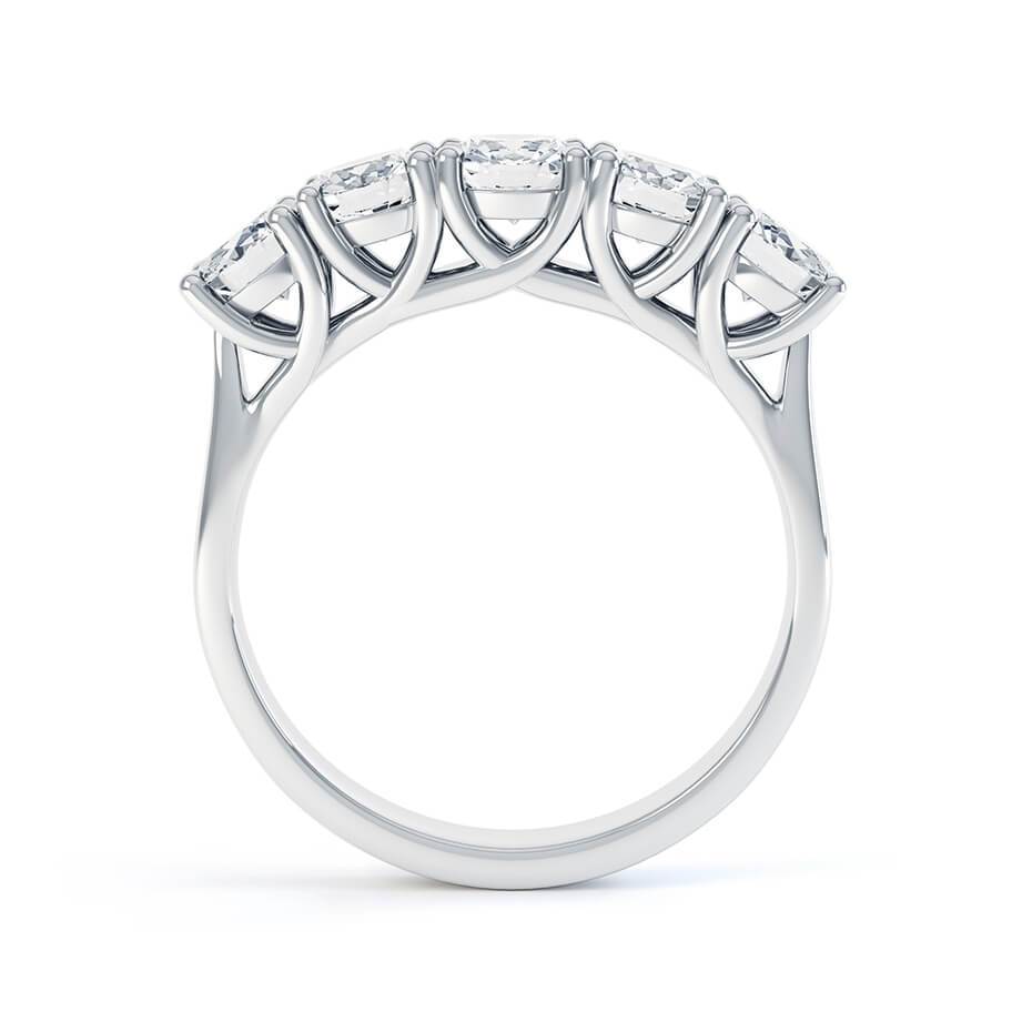 1.75 TCW Round Shaped Moissanite 5 Stones Wedding Band 4