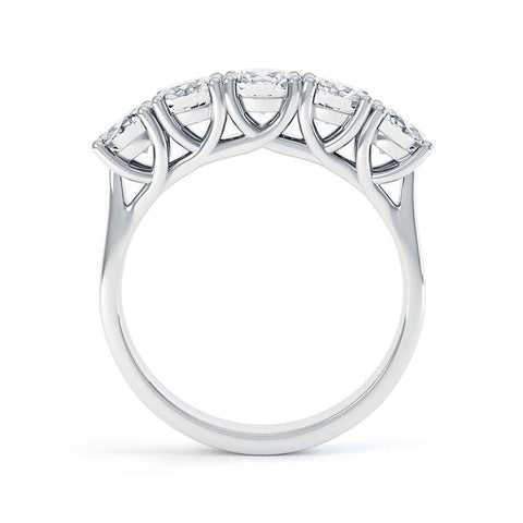 1.25 CT Round Shaped Moissanite 5 Stones Wedding Band 4 1.25 CT Round Shaped Moissanite 5 Stones Wedding Band 4