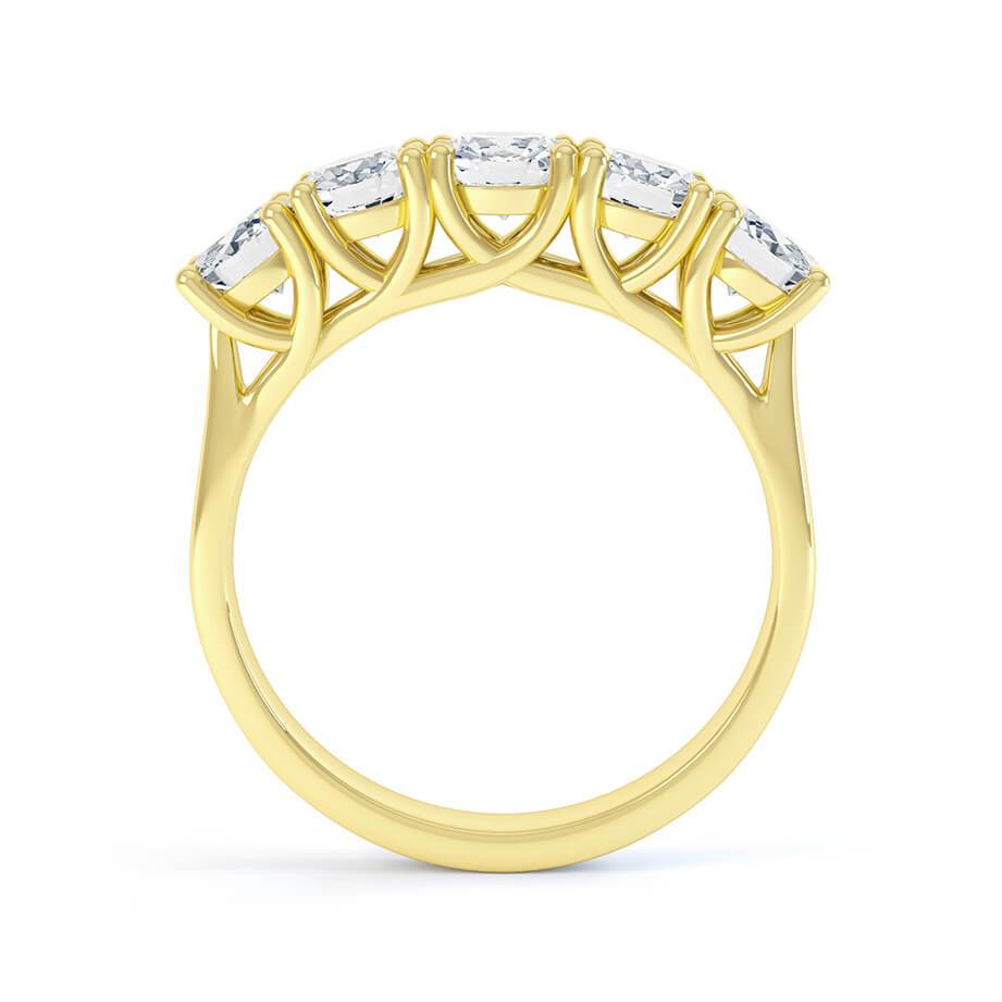 1.25 TCW Round Shaped Moissanite 5 Stones Wedding Band 4 1.25 TCW Round Shaped Moissanite 5 Stones Wedding Band 4