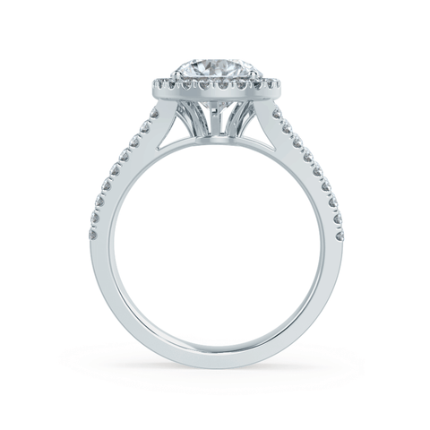 0.50 CT Round Shaped Moissanite Halo Style Double Band Engagement Ring 8 0.50 CT Round Shaped Moissanite Halo Style Double Band Engagement Ring 8