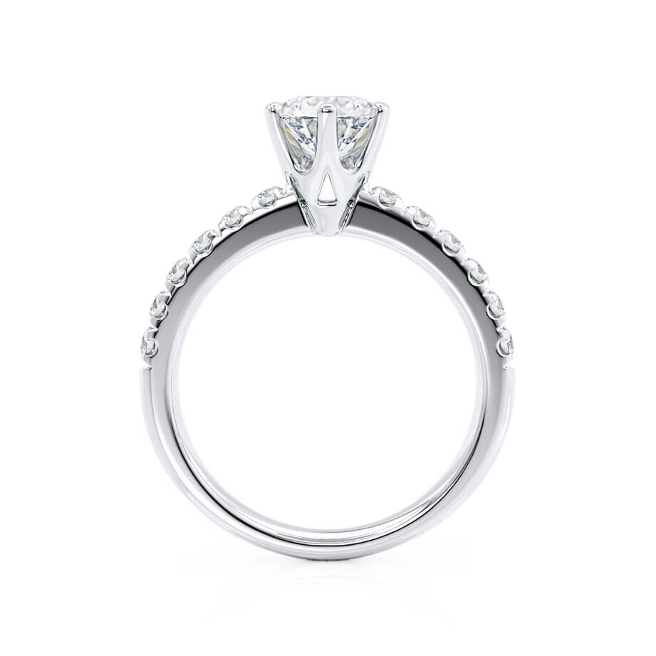 Round Pave Lab Grown Diamond Engagement Ring