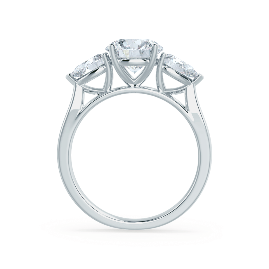 Round Three Stone Lab Grown Diamond Engagement Ring