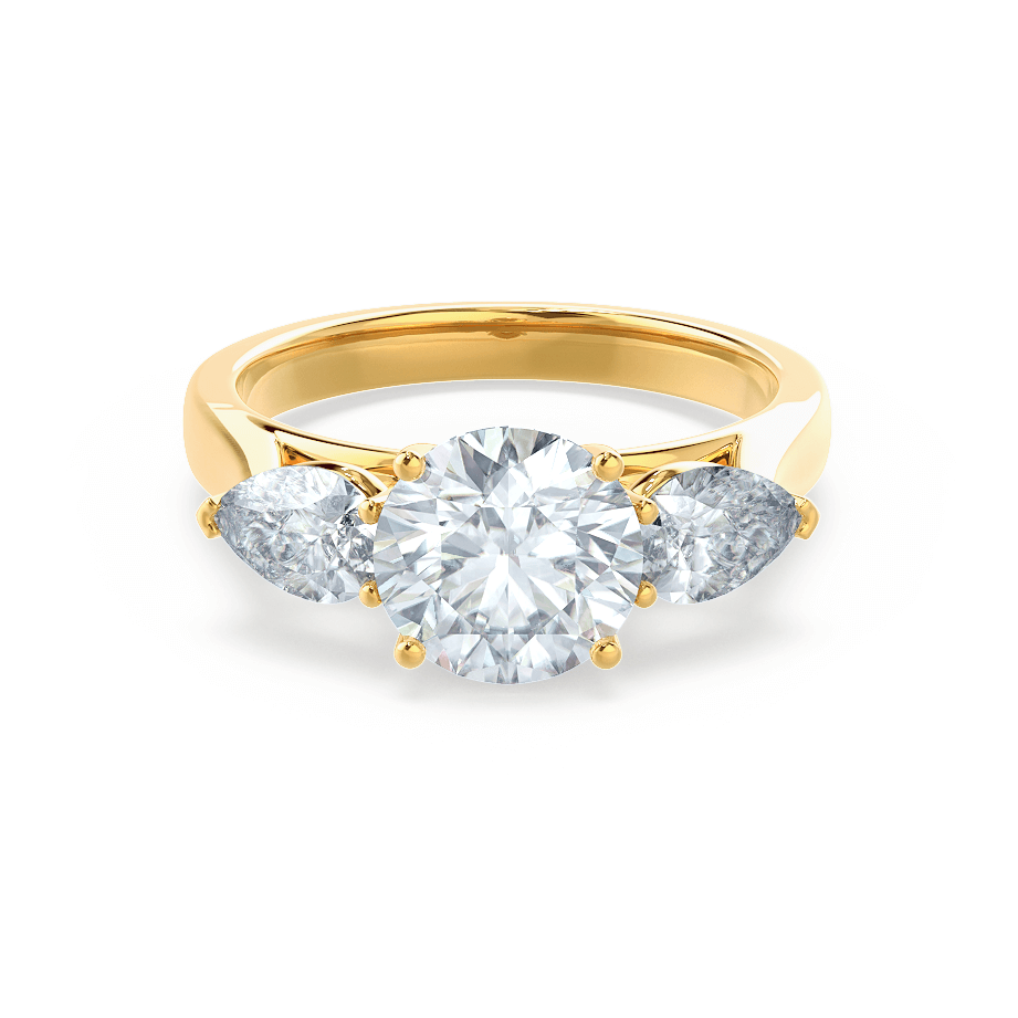 1.0 CT Round Shaped Moissanite Three Stone Engagement Ring 2 1.0 CT Round Shaped Moissanite Three Stone Engagement Ring 2