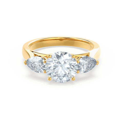 1.0 CT Round Shaped Moissanite Three Stone Engagement Ring 2 1.0 CT Round Shaped Moissanite Three Stone Engagement Ring 2