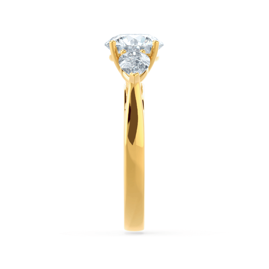 1.0 CT Round Shaped Moissanite Three Stone Engagement Ring 3 1.0 CT Round Shaped Moissanite Three Stone Engagement Ring 3