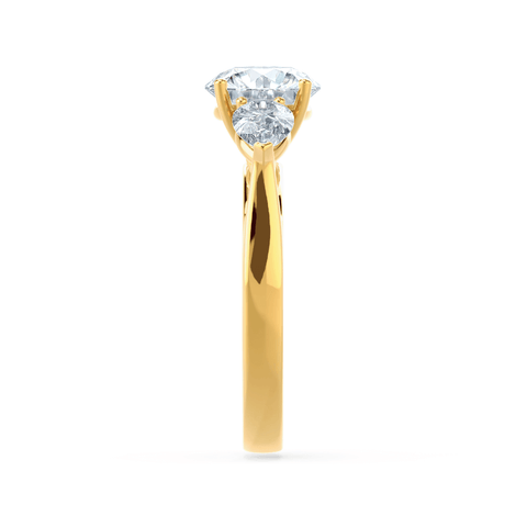 1.0 CT Round Shaped Moissanite Three Stone Engagement Ring 3 1.0 CT Round Shaped Moissanite Three Stone Engagement Ring 3