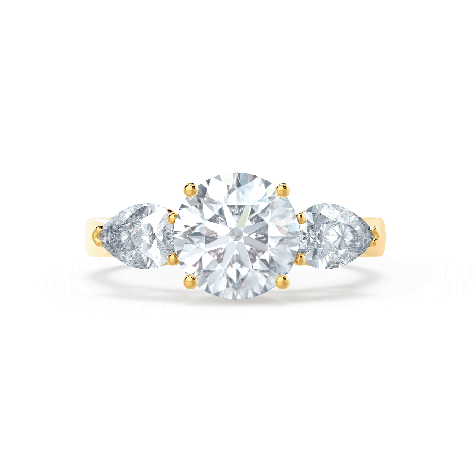 1.0 CT Round Shaped Moissanite Three Stone Engagement Ring 4 1.0 CT Round Shaped Moissanite Three Stone Engagement Ring 4