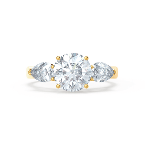 1.0 CT Round Shaped Moissanite Three Stone Engagement Ring 4 1.0 CT Round Shaped Moissanite Three Stone Engagement Ring 4