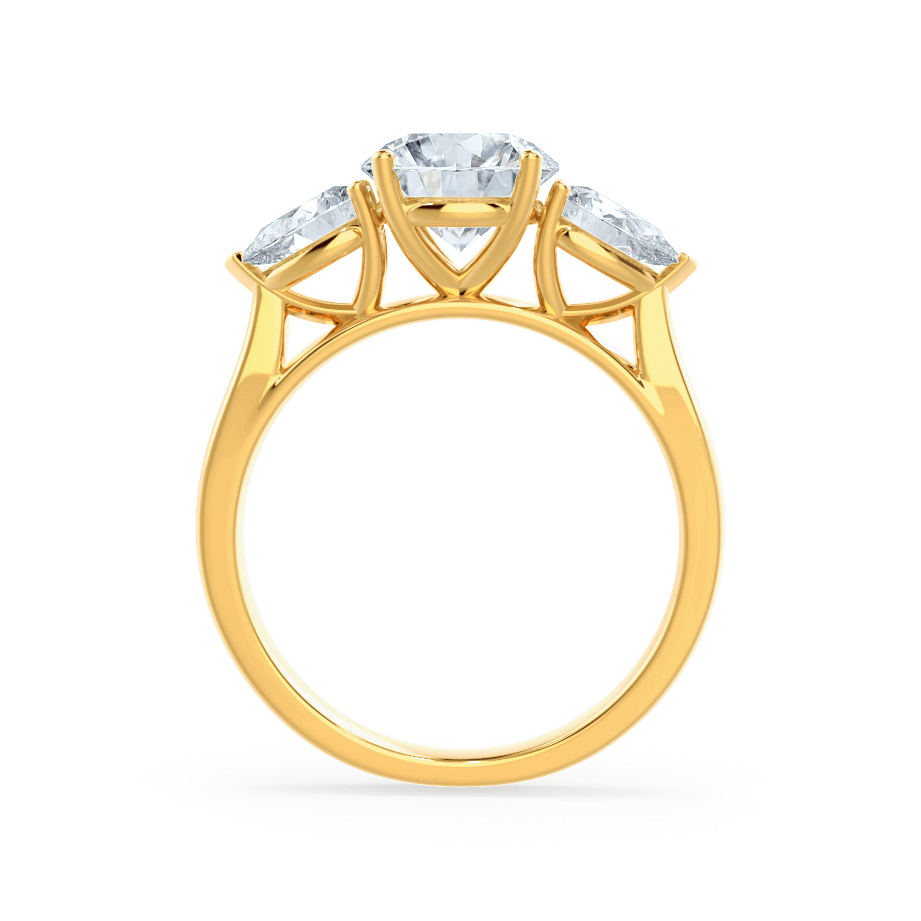 1.0 CT Round Shaped Moissanite Three Stone Engagement Ring 5 1.0 CT Round Shaped Moissanite Three Stone Engagement Ring 5