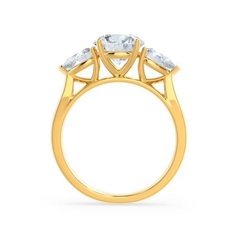 1.0 CT Round Shaped Moissanite Three Stone Engagement Ring 5 1.0 CT Round Shaped Moissanite Three Stone Engagement Ring 5