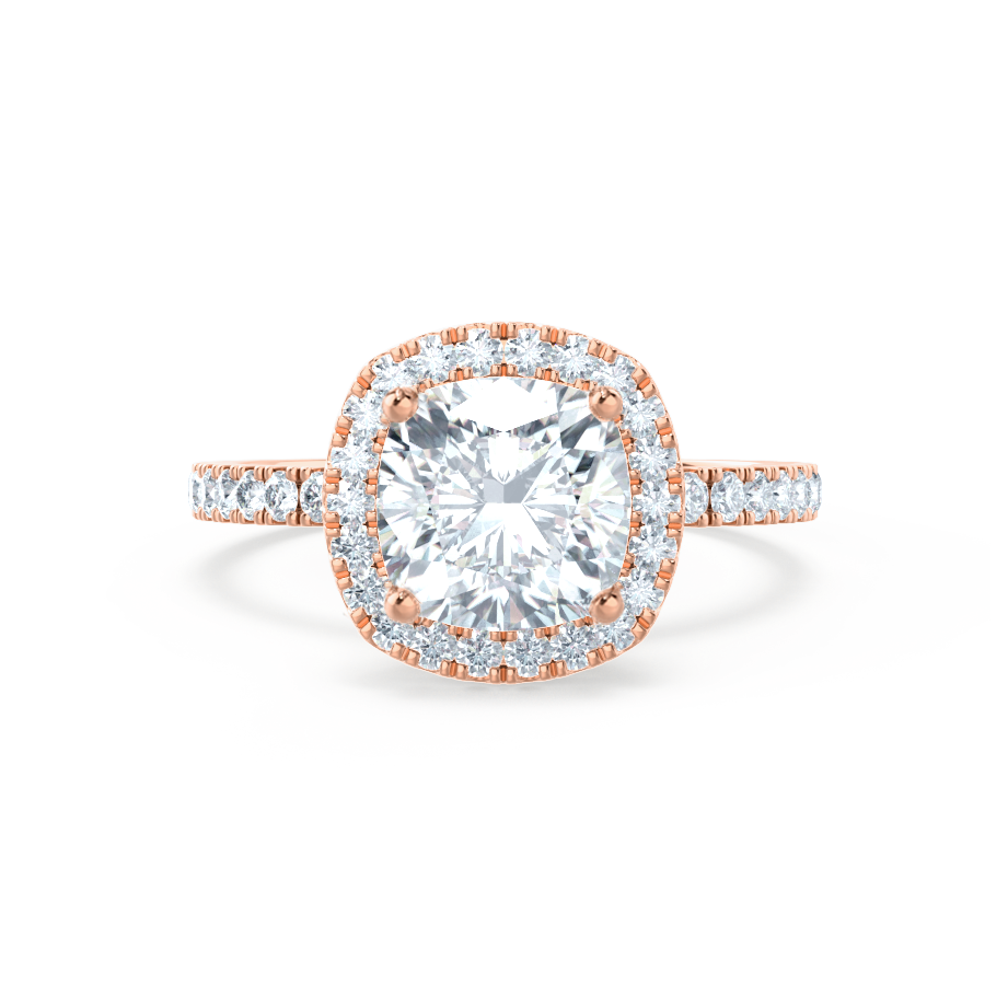 Cushion Halo & Pave Lab Grown Diamond Engagement Ring