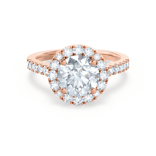 Round Halo & Pave Lab Grown Diamond Engagement Ring