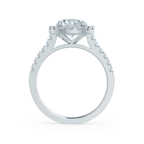1.0 CT Round Shaped Moissanite Halo Style Engagement Ring 6 1.0 CT Round Shaped Moissanite Halo Style Engagement Ring 6