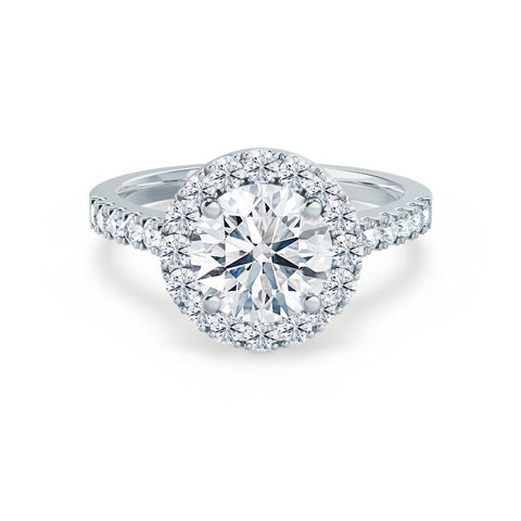 1.0 CT Round Shaped Moissanite Halo Style Engagement Ring 7 1.0 CT Round Shaped Moissanite Halo Style Engagement Ring 7